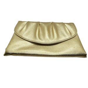 Avon Polished Gold Evening Bag 1978 Pleated Clutch Purse Party New Years w/ Box